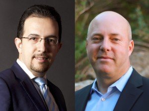 Mohammad Mobasseri, CEO, EMT Distribution and Justin Endres, Senior Vice President of Worldwide Sales at AlienVault (L to R).