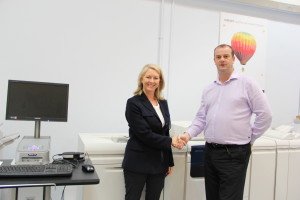 Left to Right: Nicola Coghill,  Head of Graphic Communications, Xerox Emirates with Richard Sanders, Regional Director, CallPrint.