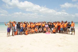 Cyberoam partners and staff at Diani beach in Mombasa