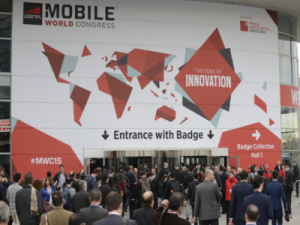 Participants entering the conference hall at the Mobile World Congress 2015 on Monday March 2
