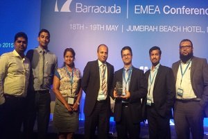Think Software Services team receives award at the recently held Barracuda Networks EMEA Conference in Dubai. 