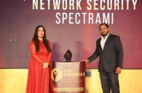 Spectrami’s COO, Ilyas Mohammed receiving the award