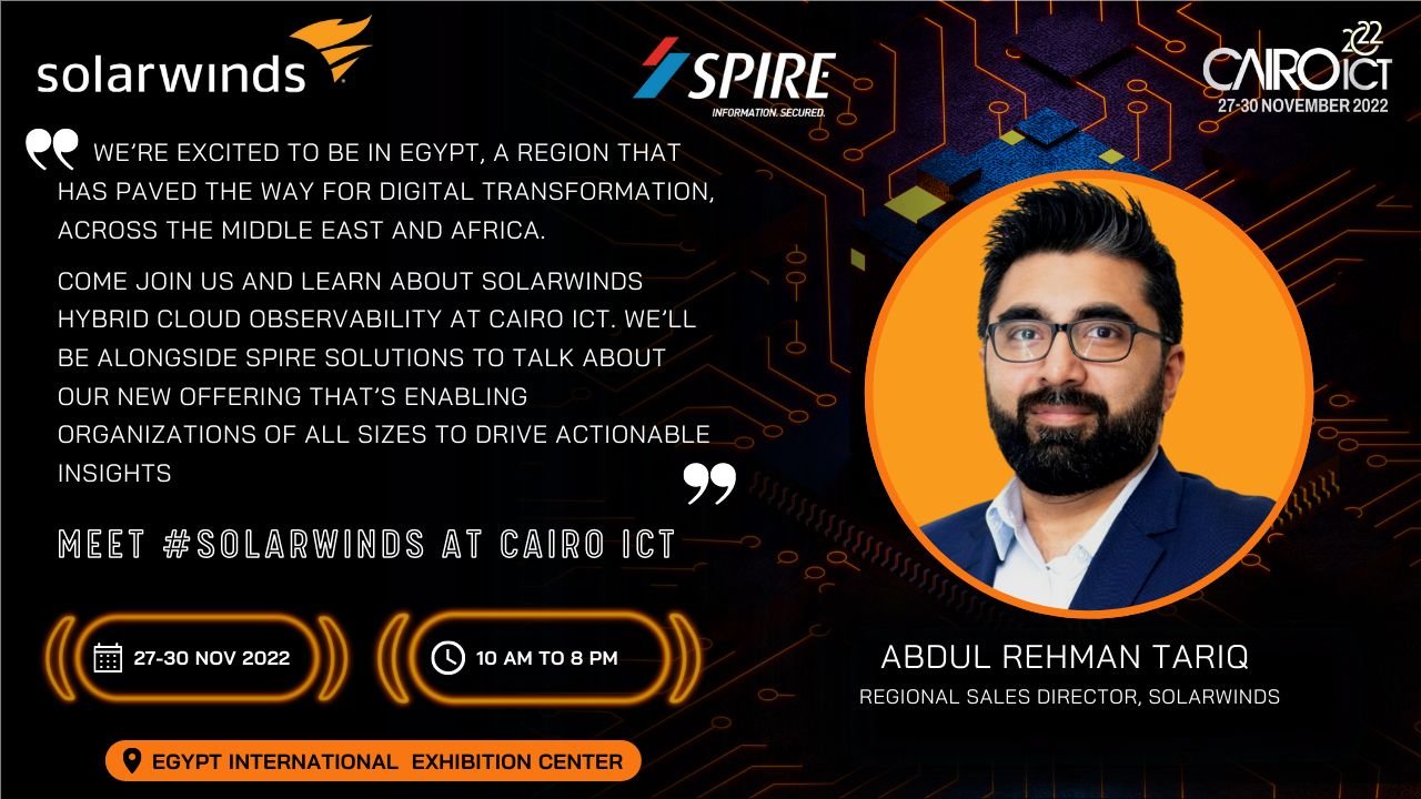 SolarWinds to attend Cairo ICT with Spire Solutions